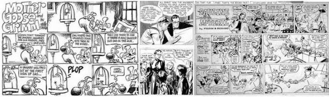 Comic Strip artwork - Mother Goose and Grim sunday, Pauline McPeril sunday, Rip Kirby dailies